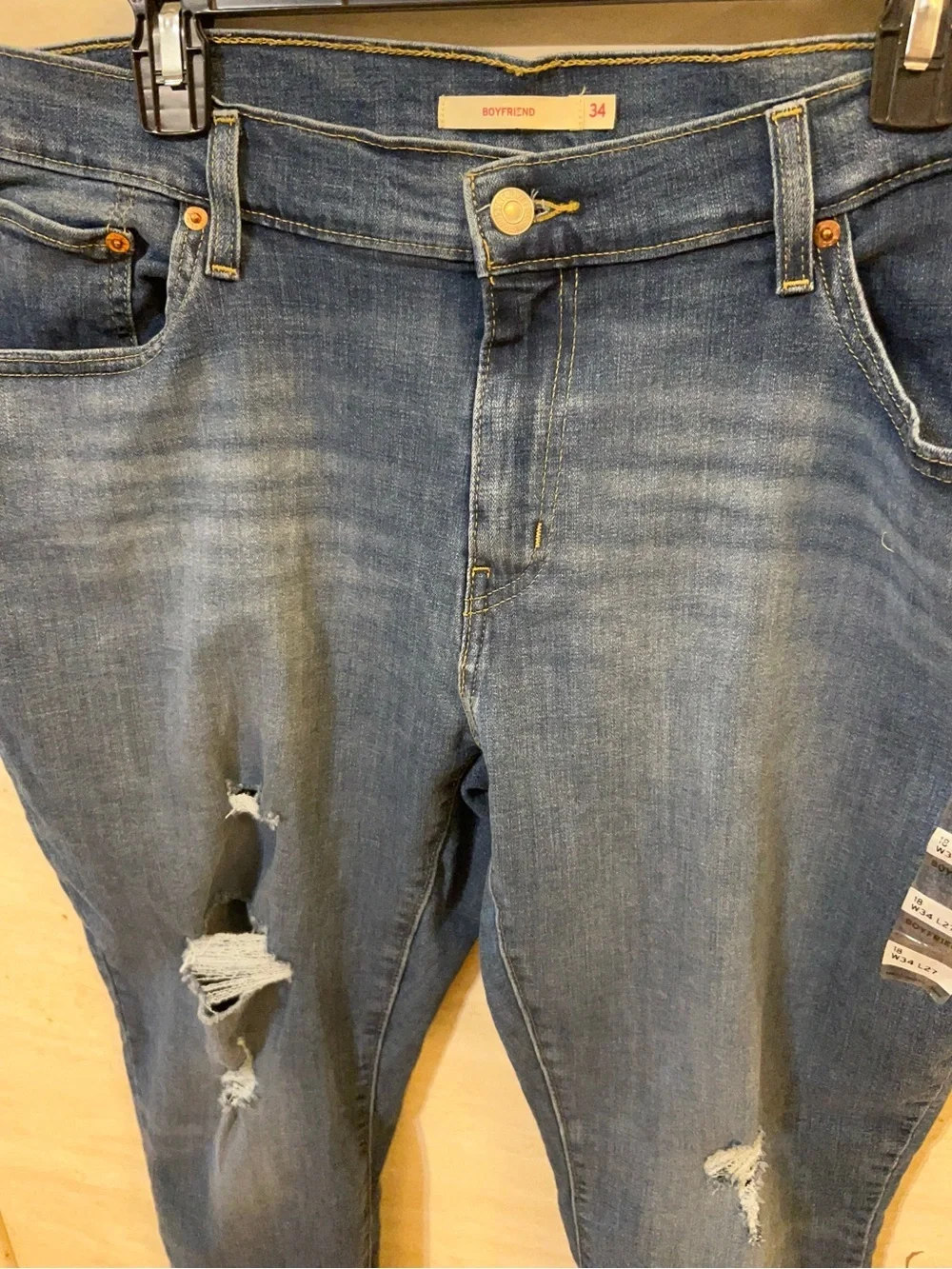 Levi's Women’s Plus Size Distressed Boyfriend Jeans